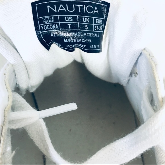 Nautica Yokona White/red/blue Sneakers Shoes 7 - Picture 6 of 8